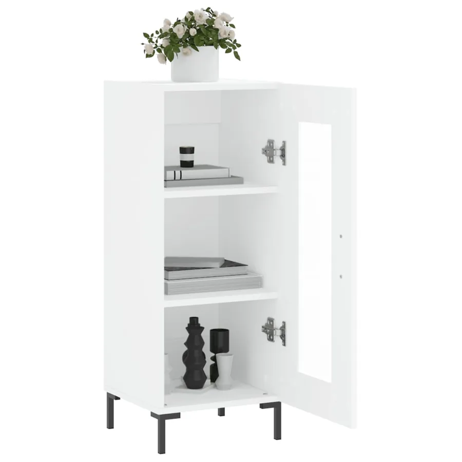 Buffet blanc 34,5x34x90 cm bois d'ingénierie - 4