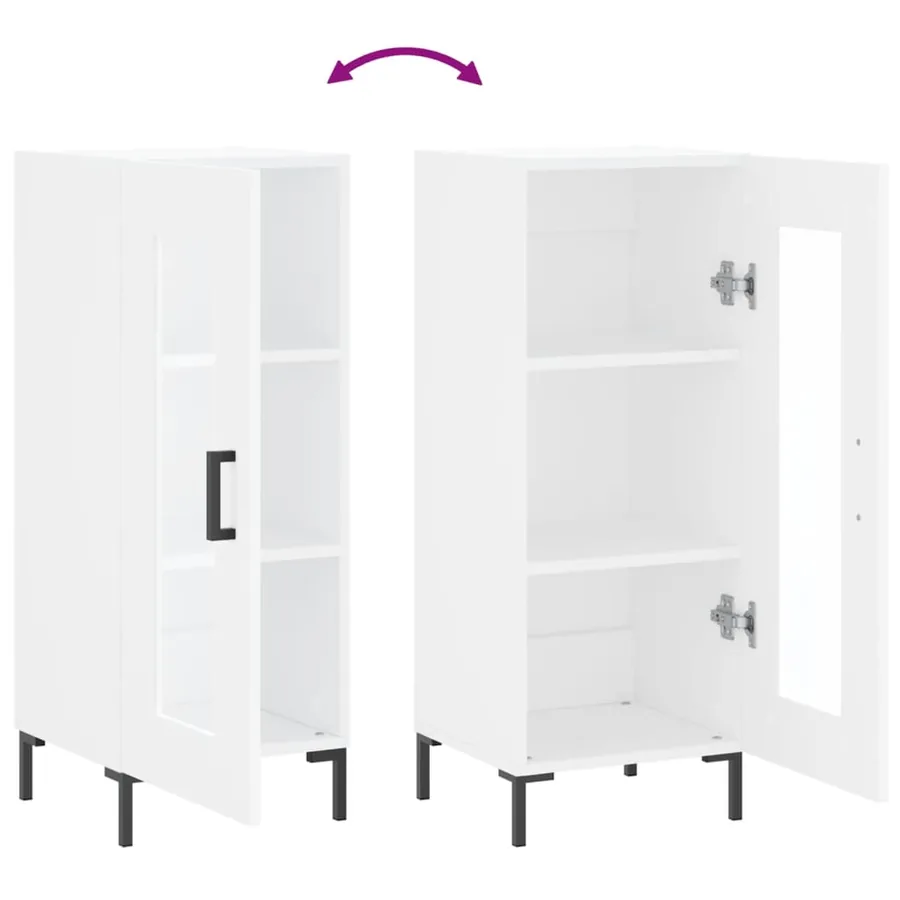 Buffet blanc 34,5x34x90 cm bois d'ingénierie - 9