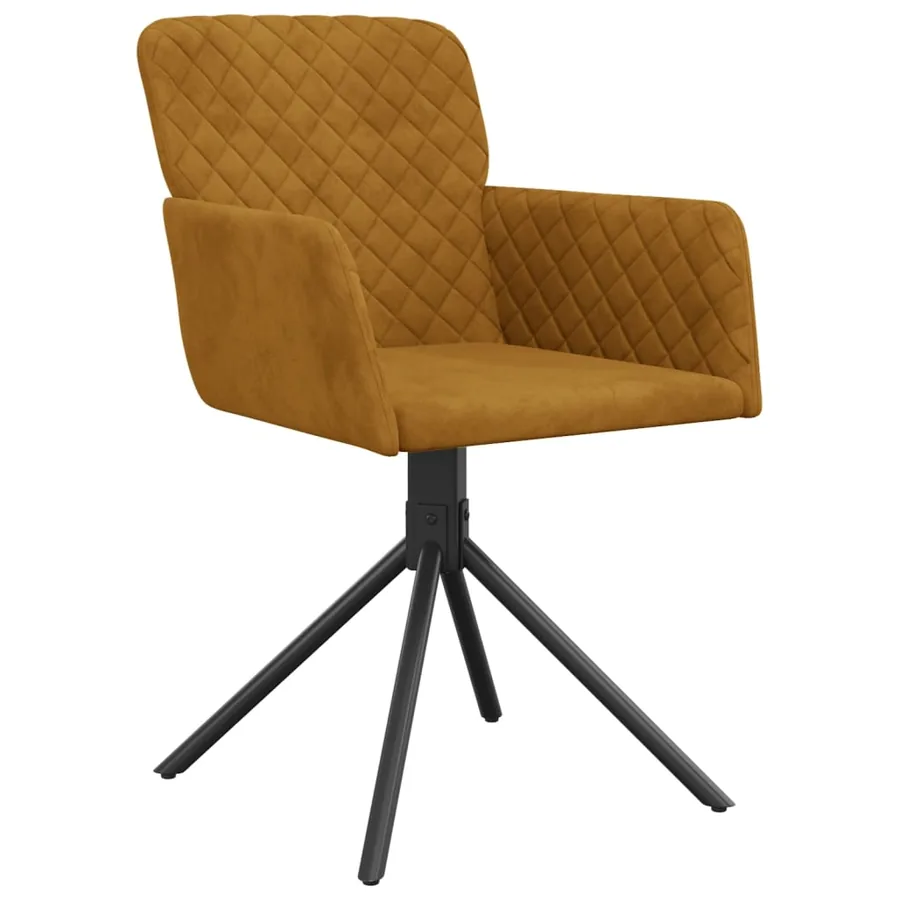 Chaises pivotantes à manger lot de 2 Marron Velours - 3