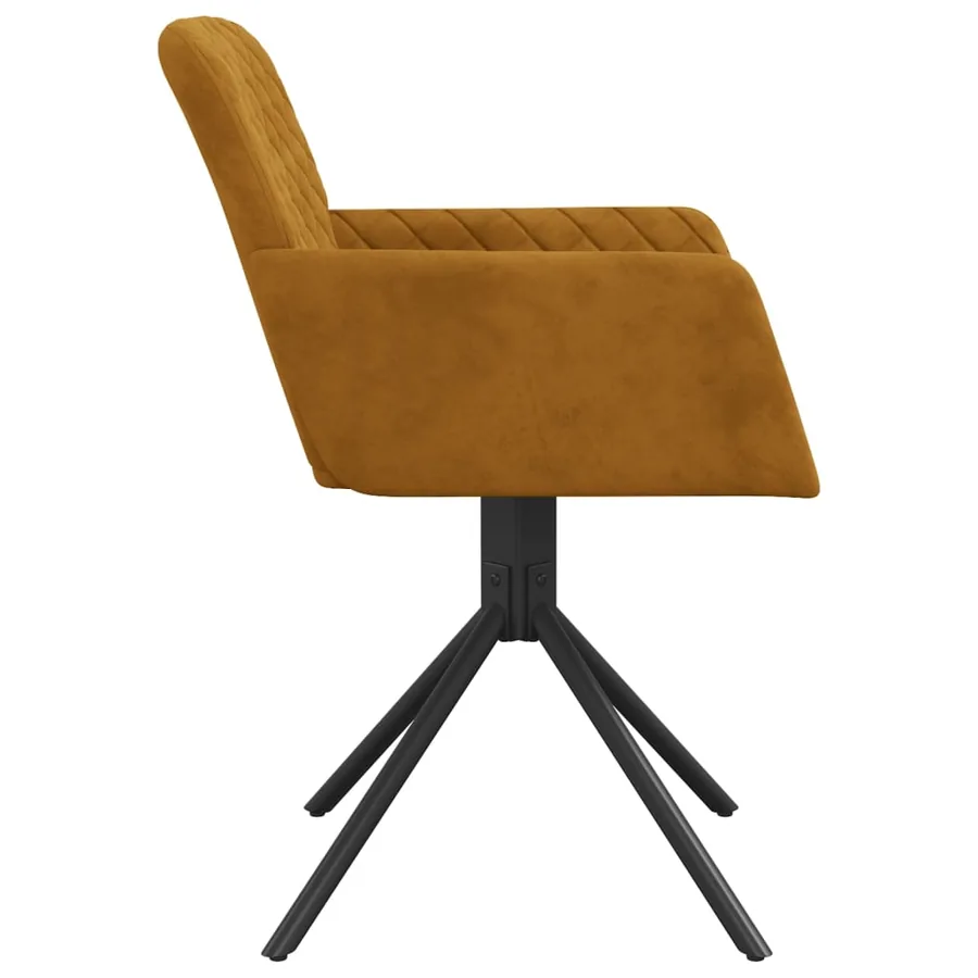 Chaises pivotantes à manger lot de 2 Marron Velours - 5
