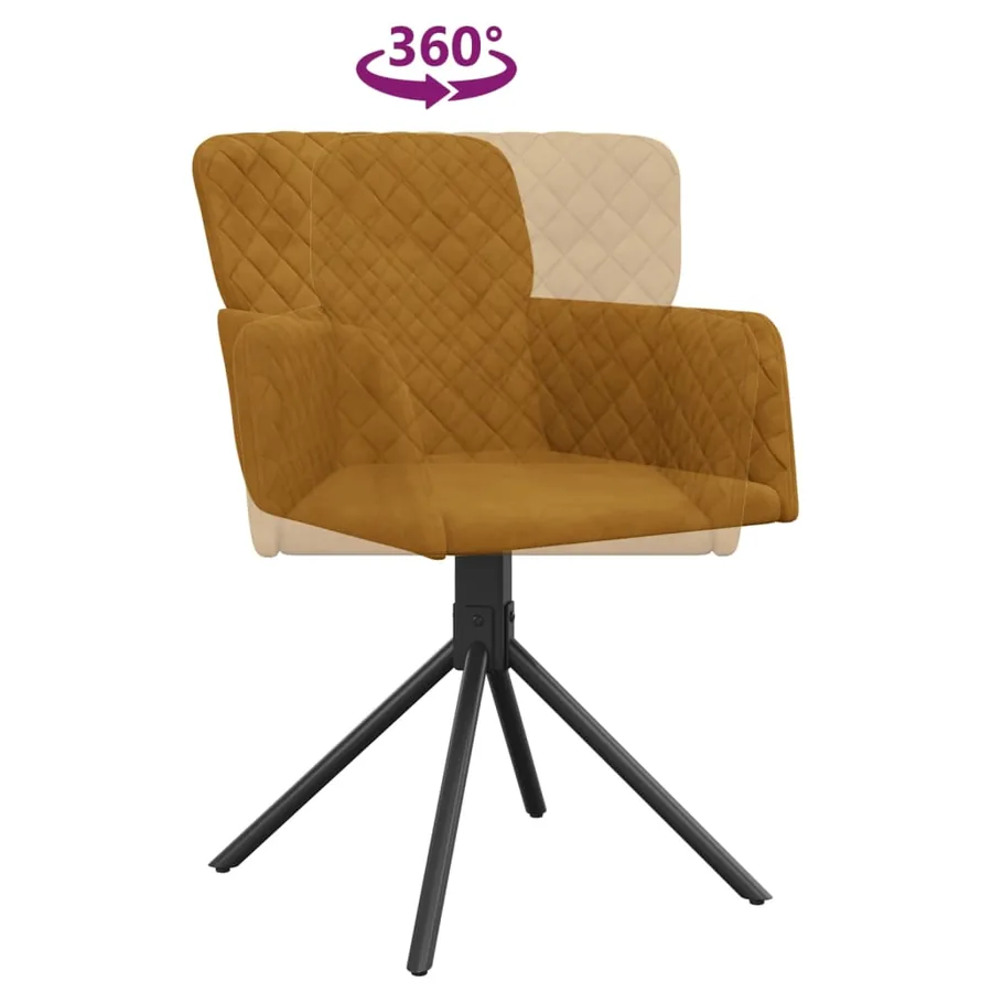 Chaises pivotantes à manger lot de 2 Marron Velours - 8