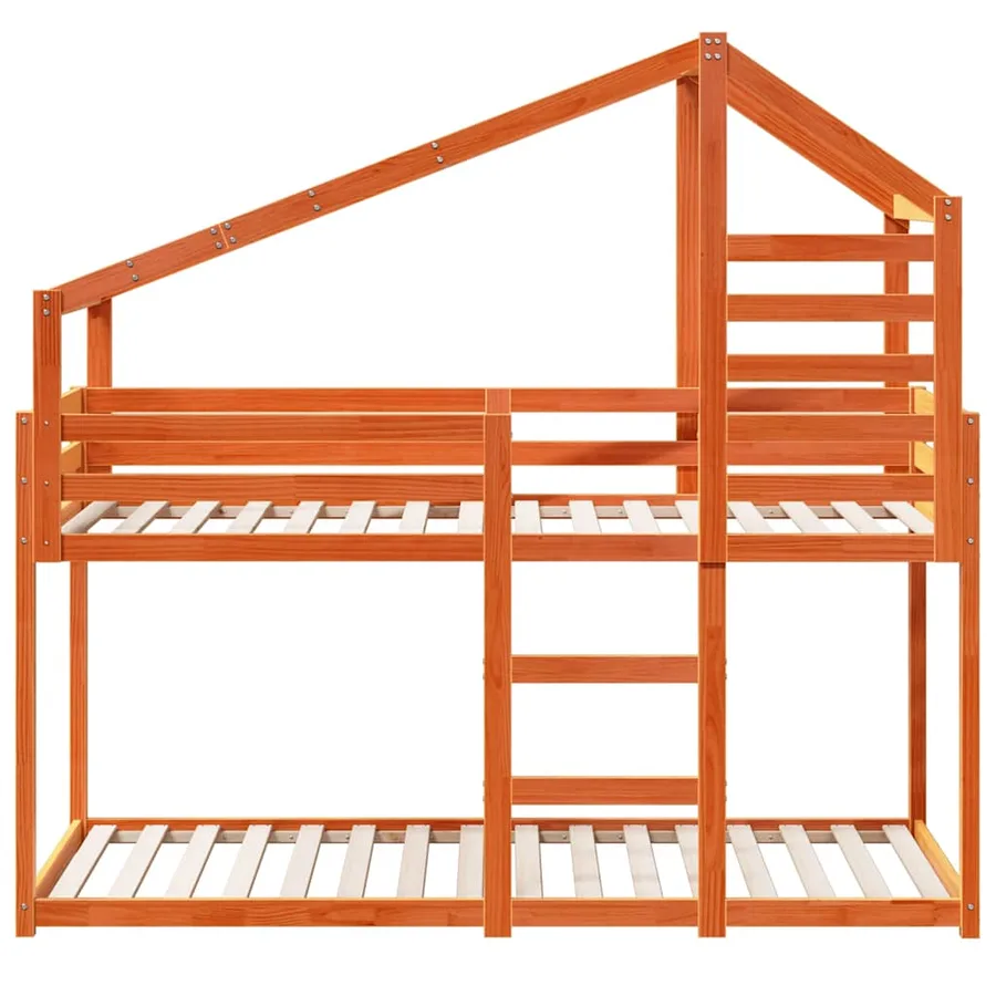 Lit superposé sans matelas cire marron 90x200 cm pin massif - 4