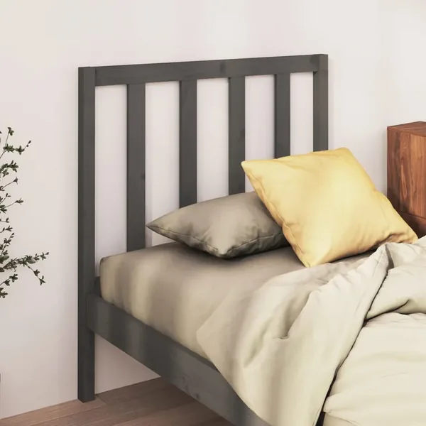 Tête de lit Gris 81x4x100 cm Bois massif de pin
