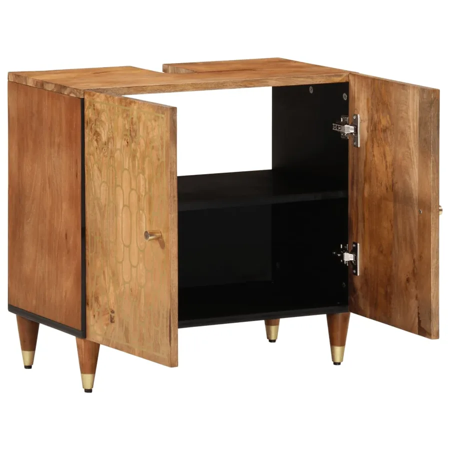 Armoire lavabo de salle de bain bois massif de manguier - 3