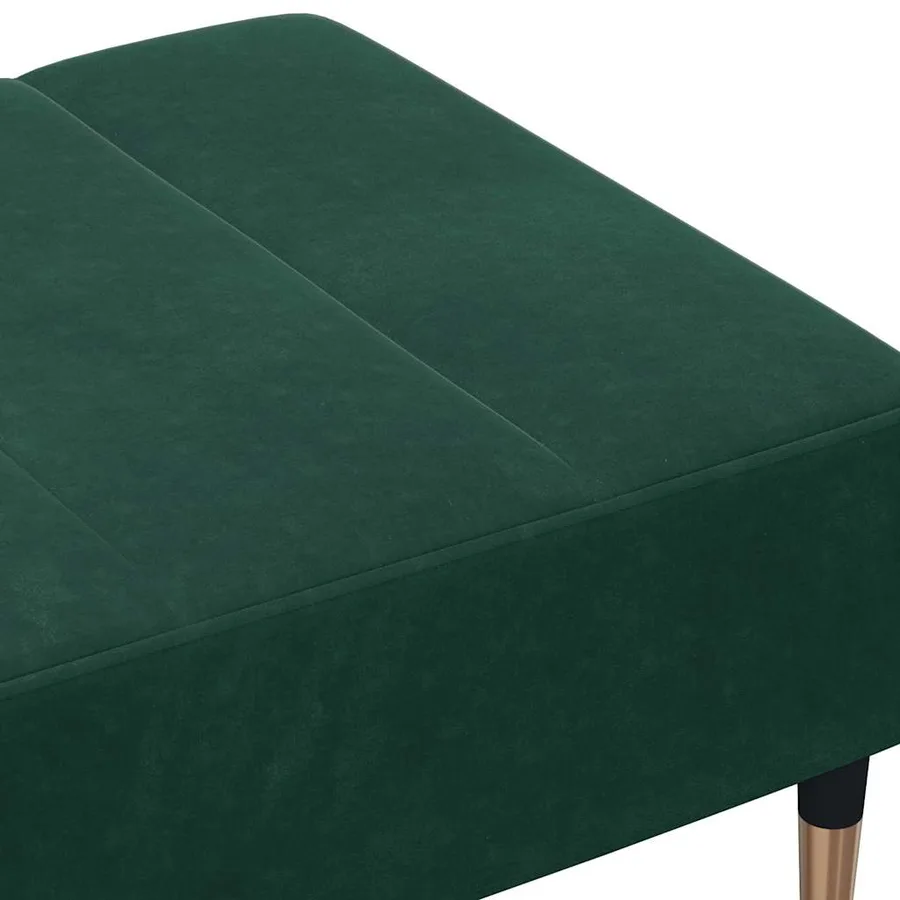 Repose-pied vert foncé 77x55x31 cm velours - 6