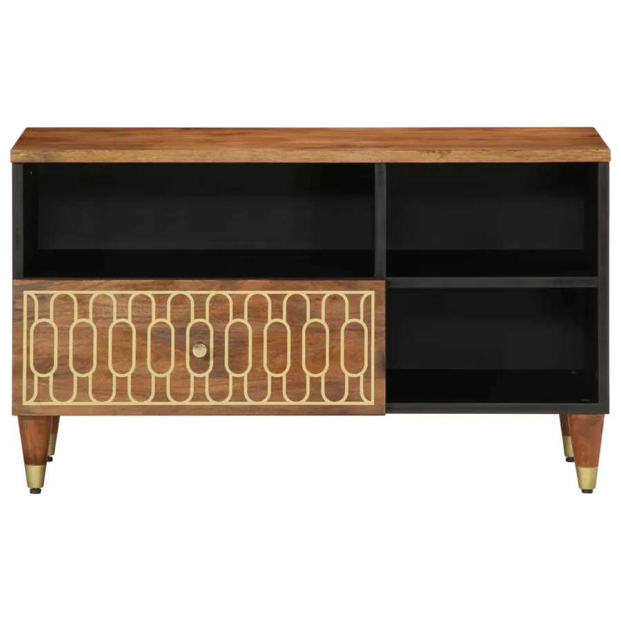 Meuble TV 80x33x46 cm bois massif de manguier - 2