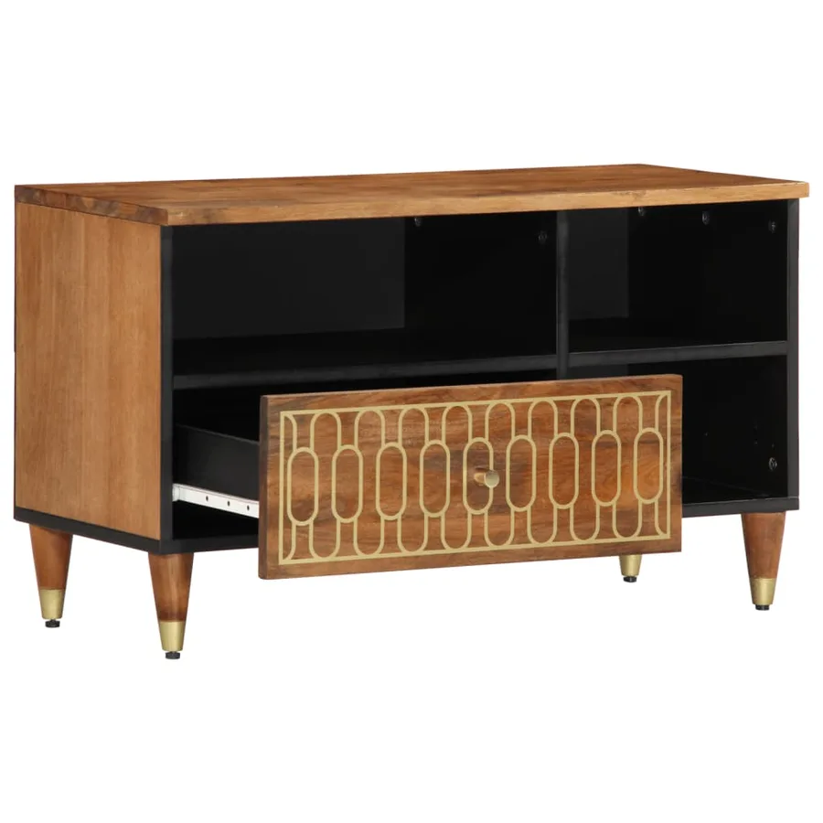 Meuble TV 80x33x46 cm bois massif de manguier - 3