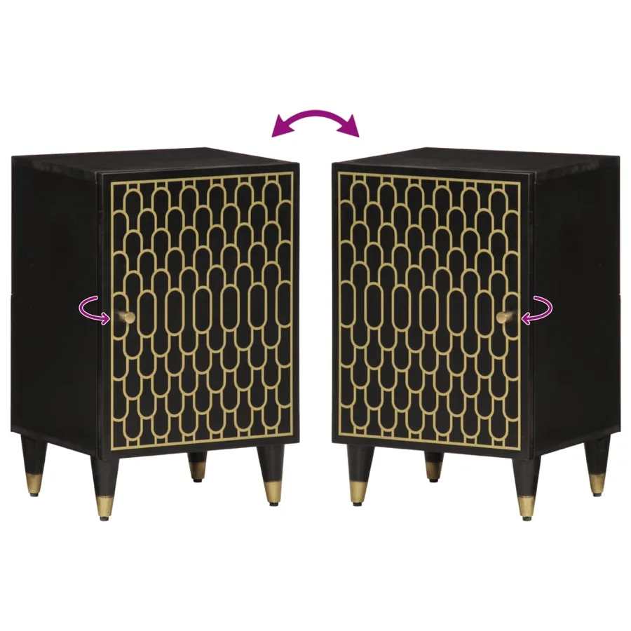 Armoire de salle de bain 38x33x58 cm bois massif de manguier - 6