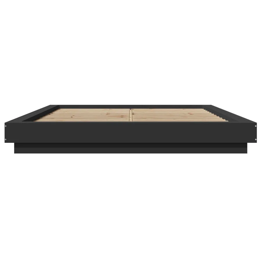 Cadre de lit avec lumières LED sans matelas noir 160x200 cm - 5
