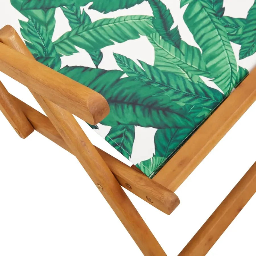 Chaises de plage pliantes lot de 2 tissu et bois massif - 10