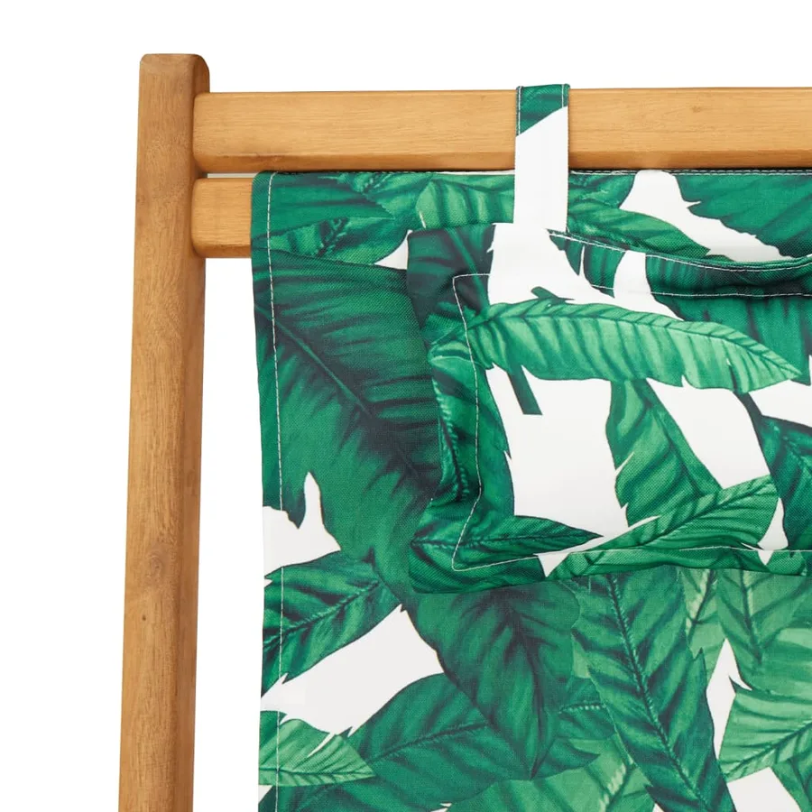 Chaises de plage pliantes lot de 2 tissu et bois massif - 9