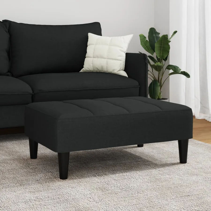 Repose-pied noir 77x55x31 cm velours - 3