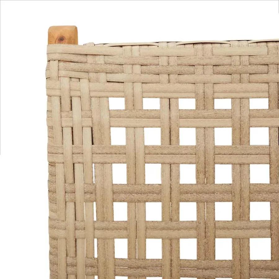 Ensemble à manger de jardin 7 pcs beige rotin et bois massif - 10