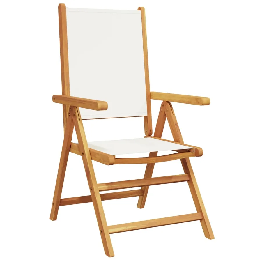 Chaises inclinables de jardin lot de 6 tissu et bois massif - 3
