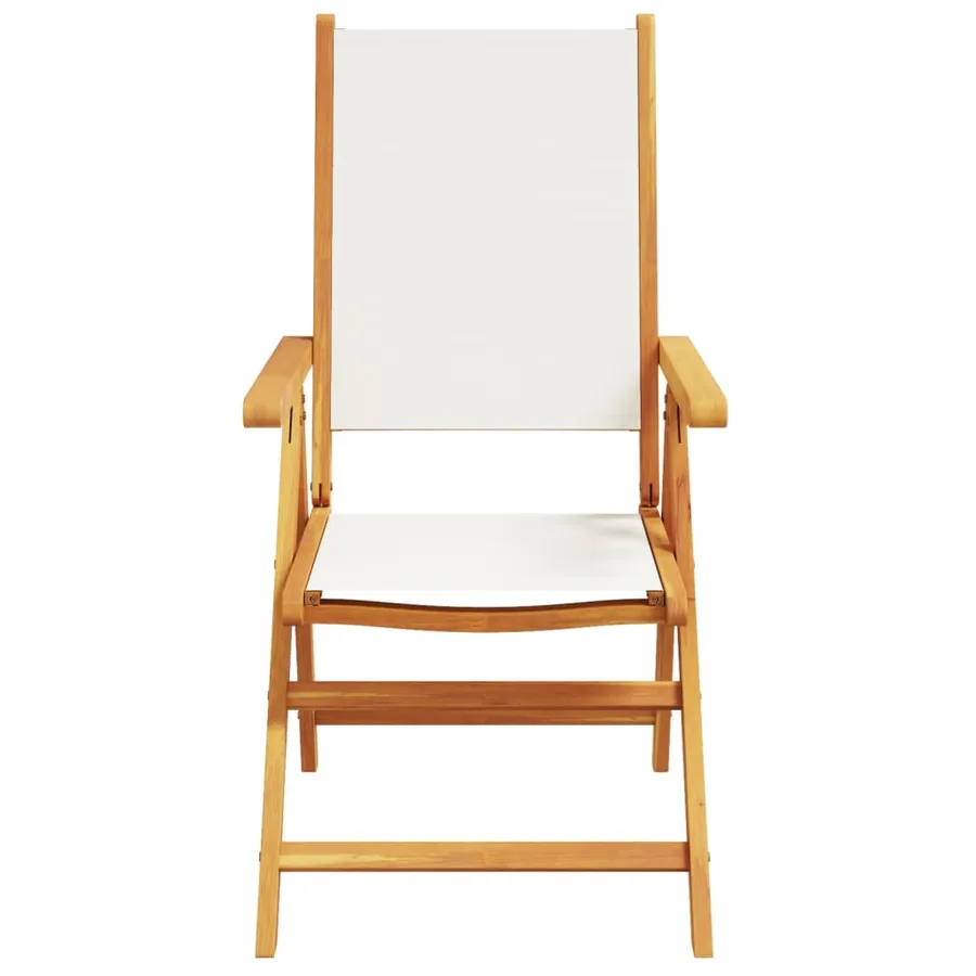 Chaises inclinables de jardin lot de 6 tissu et bois massif - 4