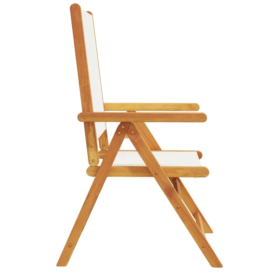 Chaises inclinables de jardin lot de 6 tissu et bois massif - 5