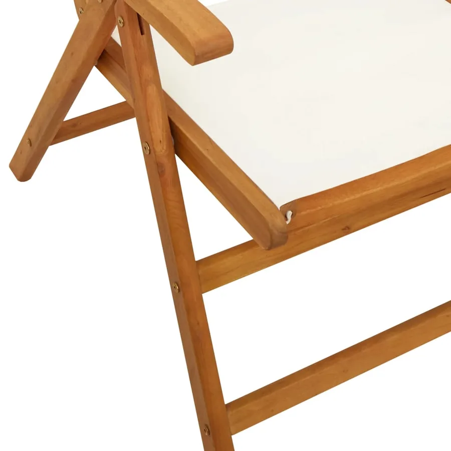 Chaises inclinables de jardin lot de 6 tissu et bois massif - 8
