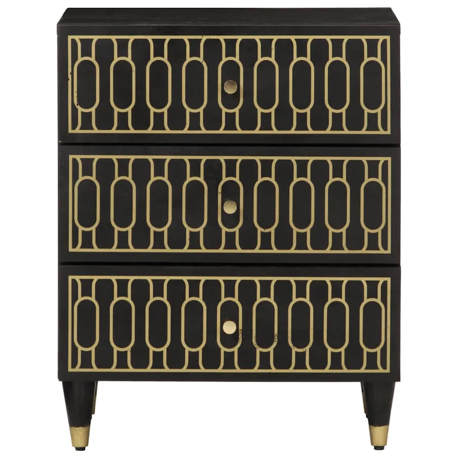 Table de chevet 50x33x60 cm bois de manguier massif - 3