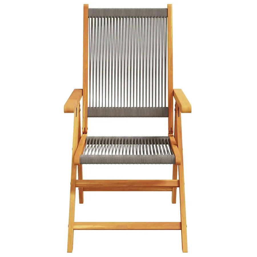 Ensemble à Manger de jardin 7pcs gris polypropylène bois massif - 4