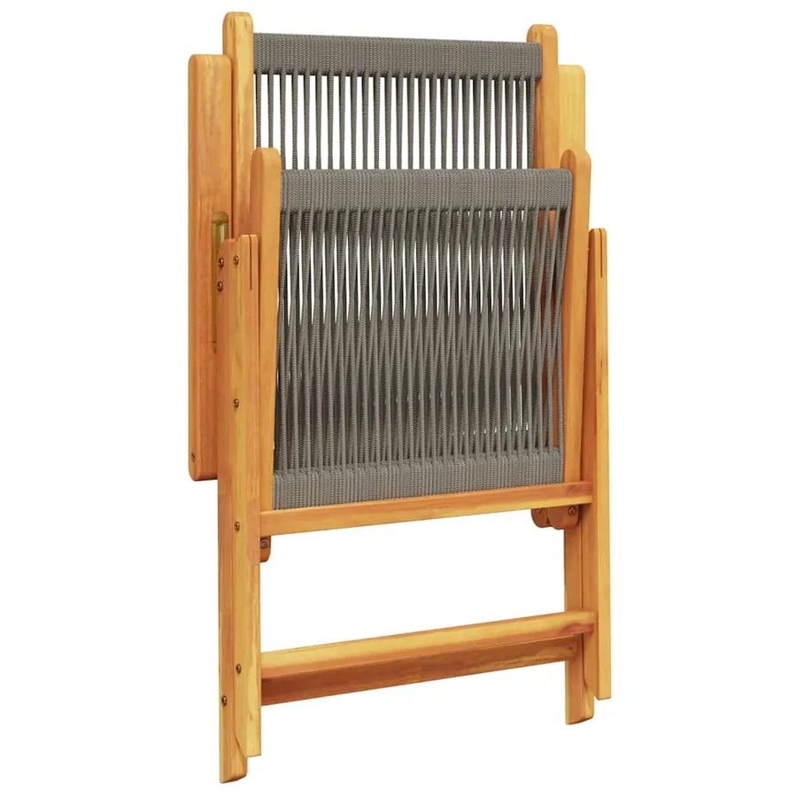 Ensemble à Manger de jardin 7pcs gris polypropylène bois massif - 7