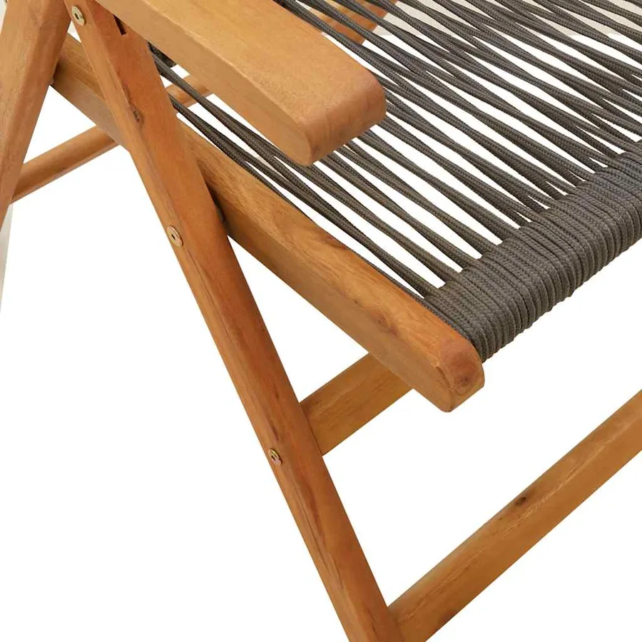 Ensemble à Manger de jardin 7pcs gris polypropylène bois massif - 9