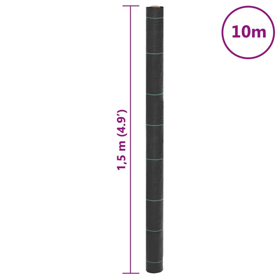 Membrane anti-mauvaises herbes noir 1,5x10 m PP - 8