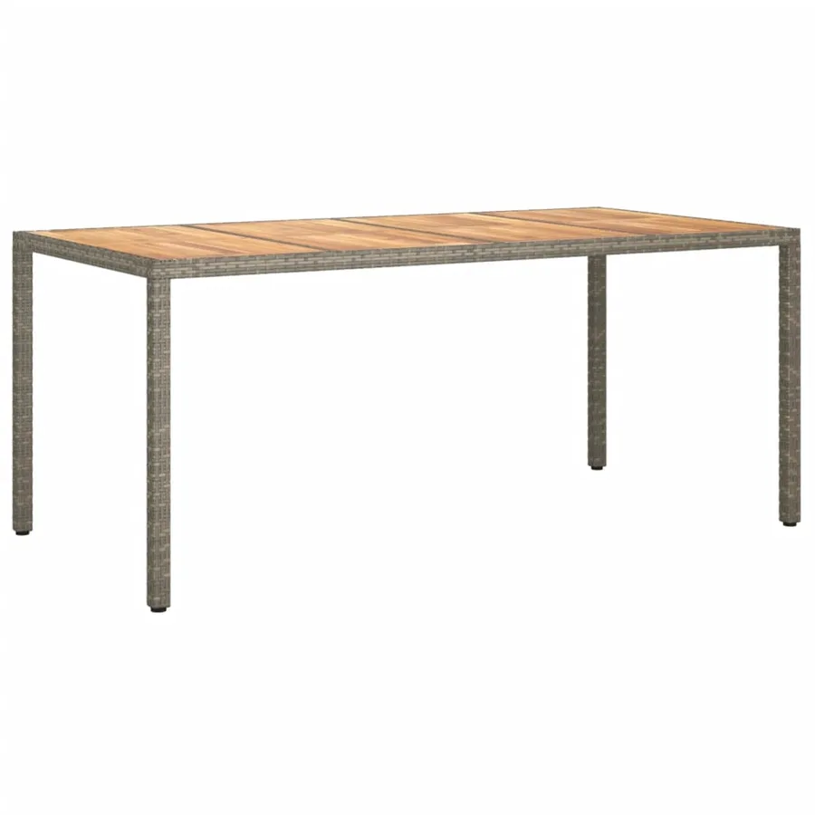 Ensemble à manger jardin et coussins 7 pcs gris rotin - 7