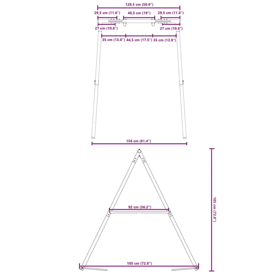 Cadre de balançoire extérieur l 156 x H 185 cm - 8