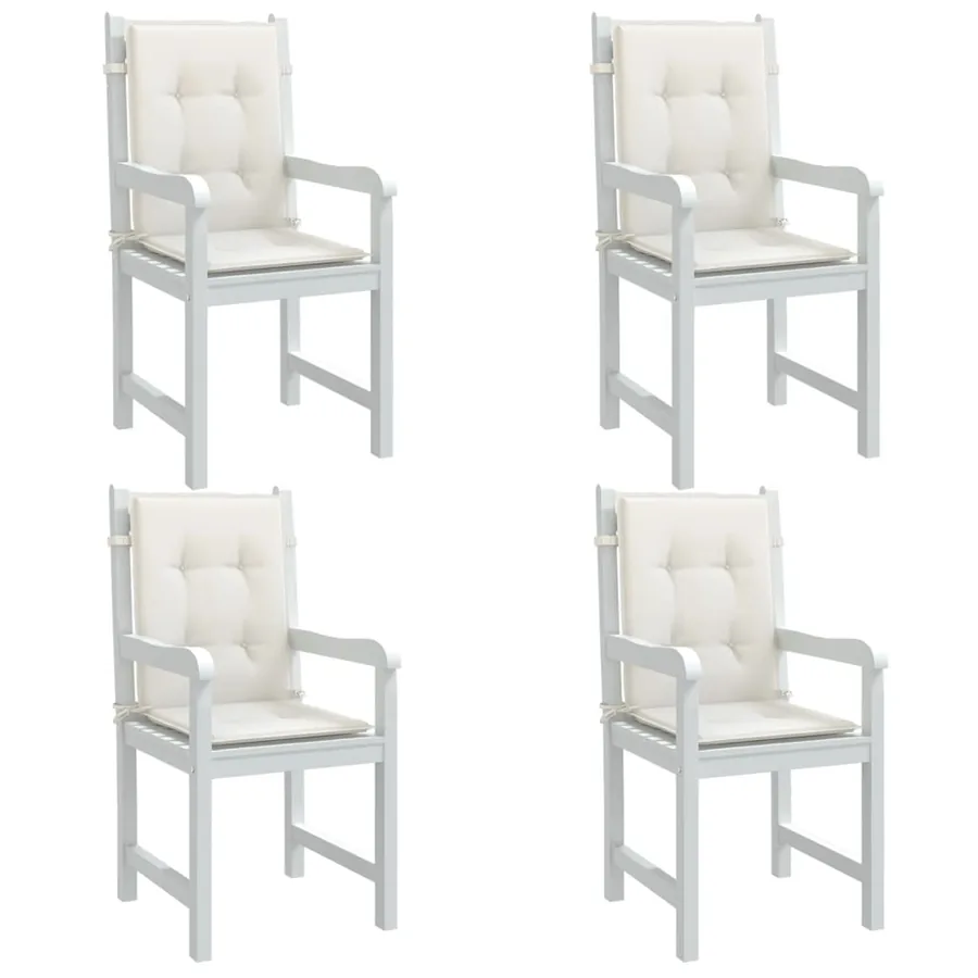 Coussins de chaise à dossier bas lot de 4 crème mélangé tissu