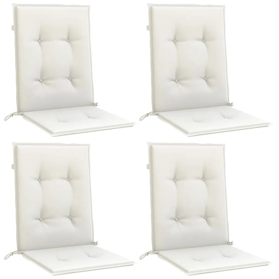 Coussins de chaise à dossier bas lot de 4 crème mélangé tissu - 4