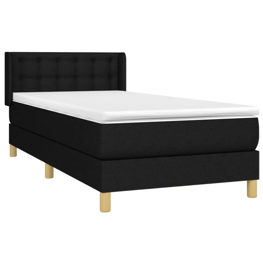 Sommier à lattes de lit et matelas Noir 80x200 cm Tissu - 3