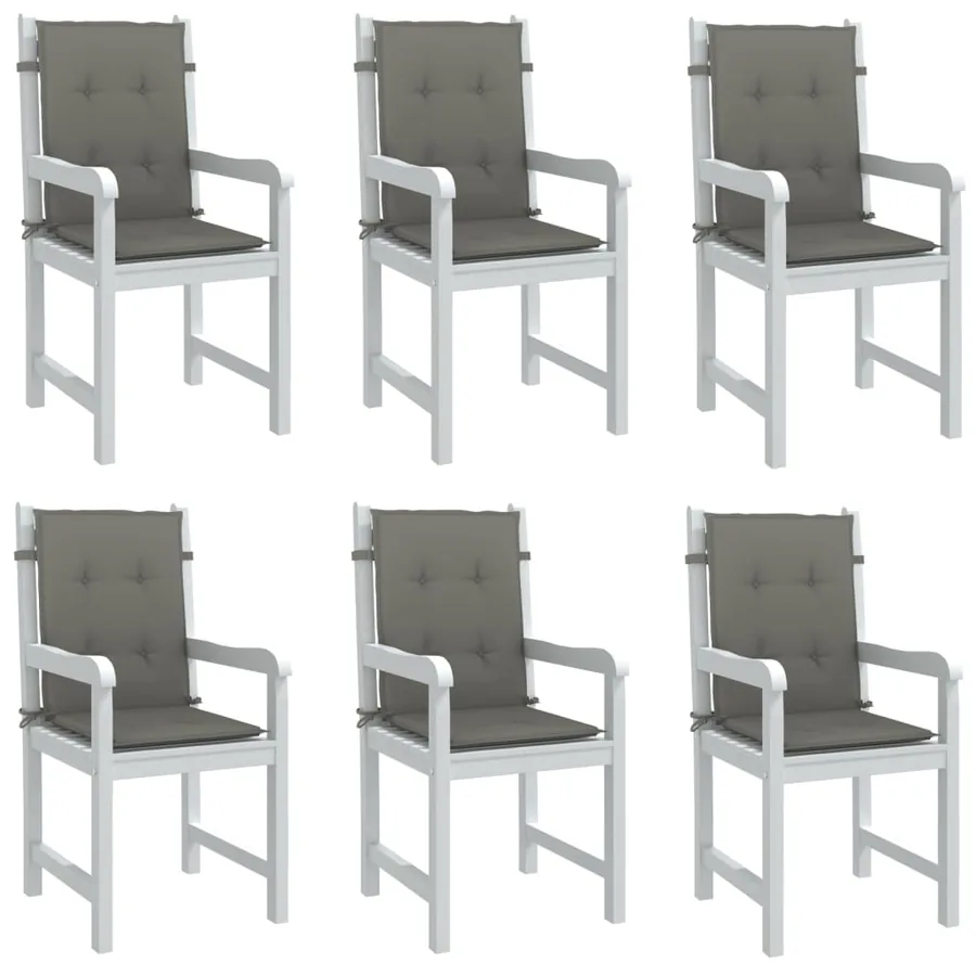 Coussins de chaise à dossier bas lot de 6 gris foncé mélangé