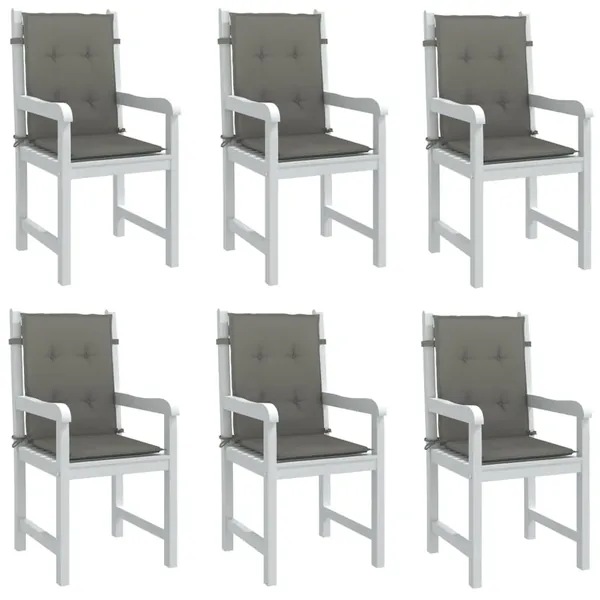 Coussins de chaise à dossier bas lot de 6 gris foncé mélangé