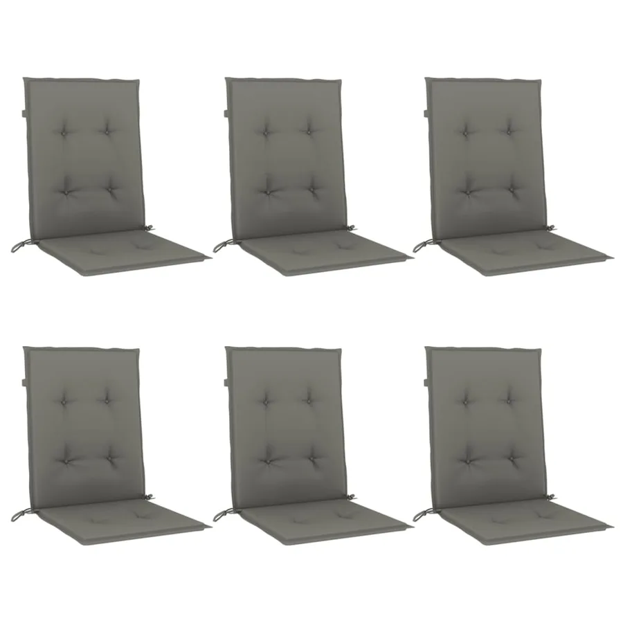 Coussins de chaise à dossier bas lot de 6 gris foncé mélangé - 4