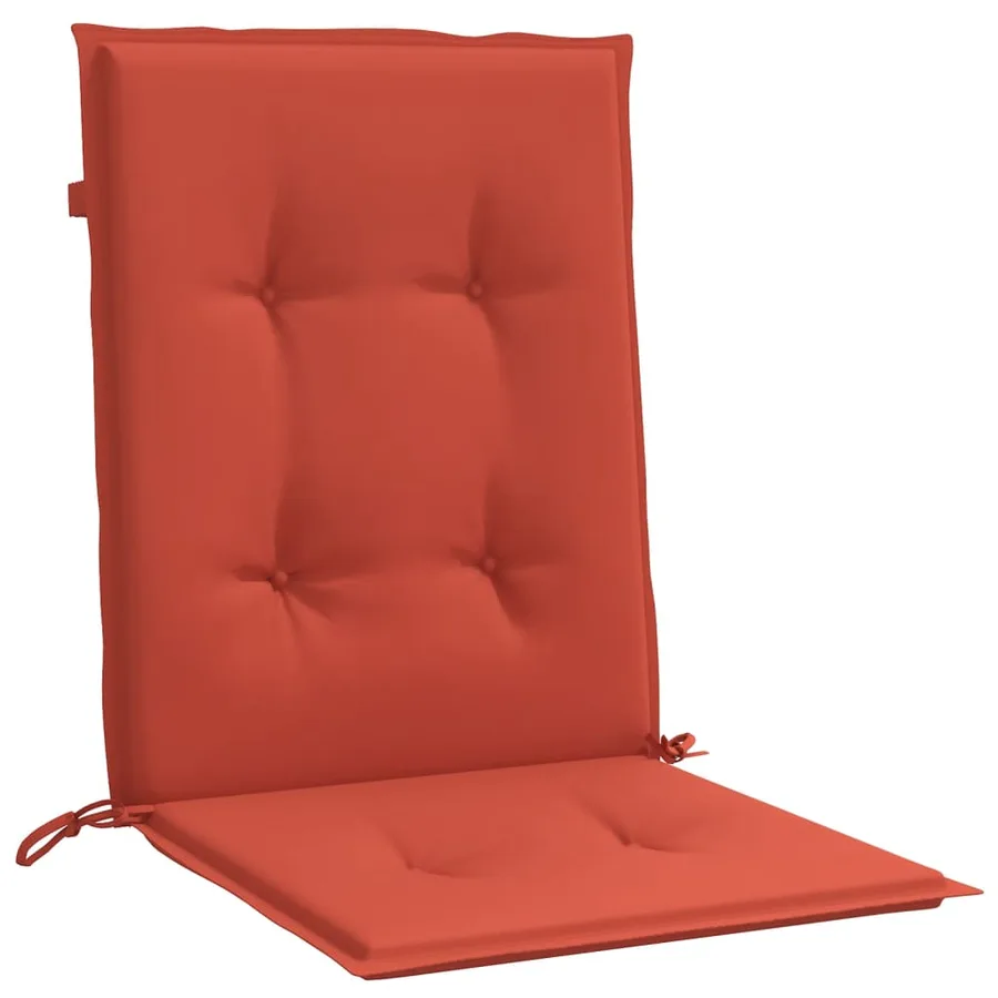Coussins de chaise à dossier bas lot de 6 rouge mélangé tissu - 5