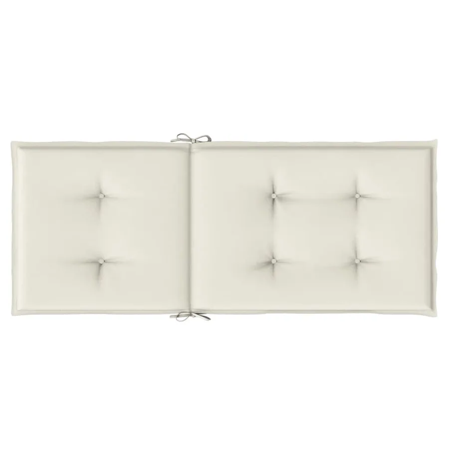 Coussins de chaise à dossier haut lot de 4 crème mélangé tissu - 7