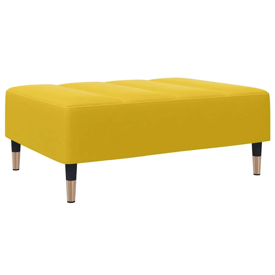 Repose-pied jaune 77x55x31 cm velours - 2