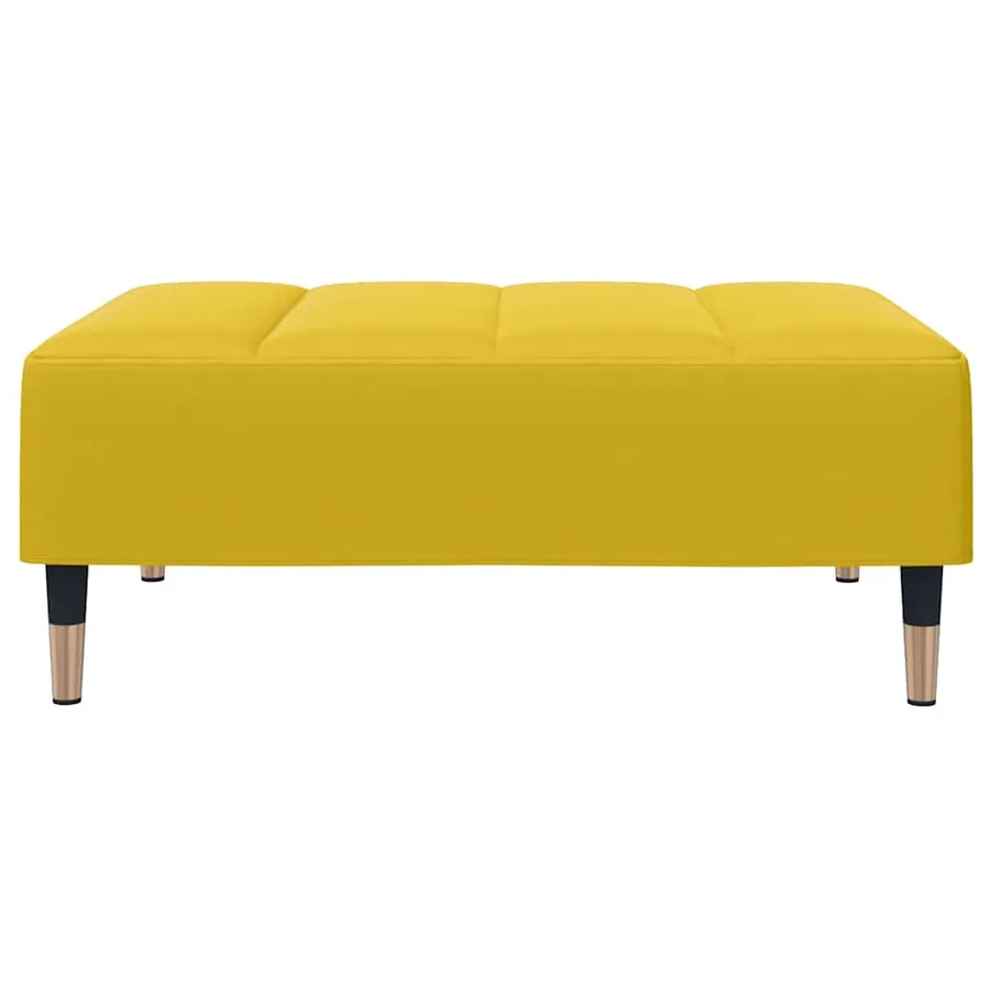 Repose-pied jaune 77x55x31 cm velours - 4