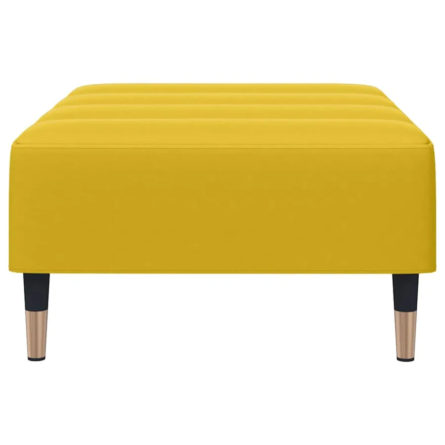 Repose-pied jaune 77x55x31 cm velours - 5