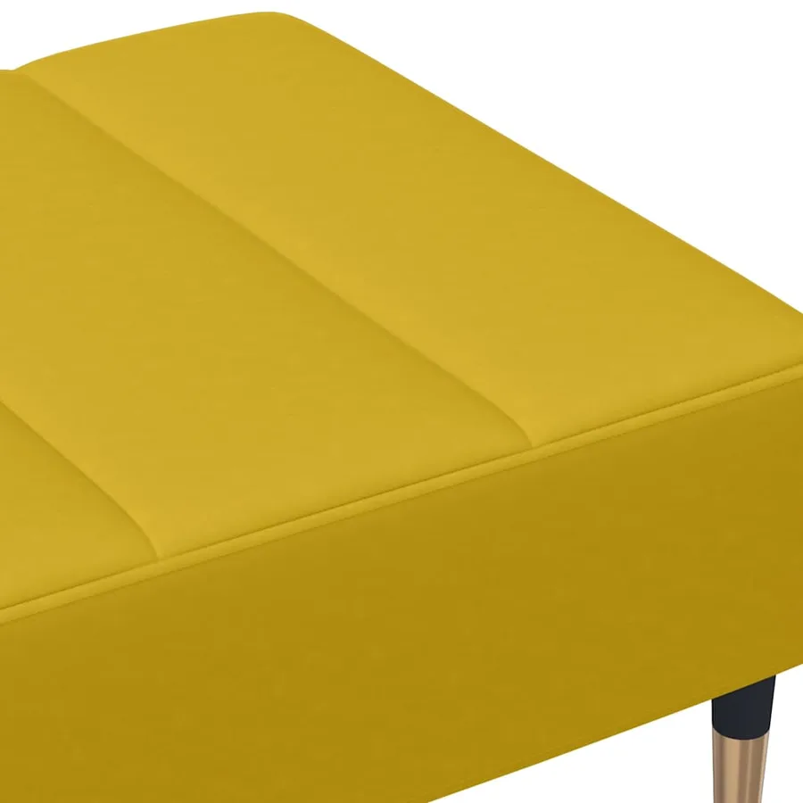 Repose-pied jaune 77x55x31 cm velours - 6