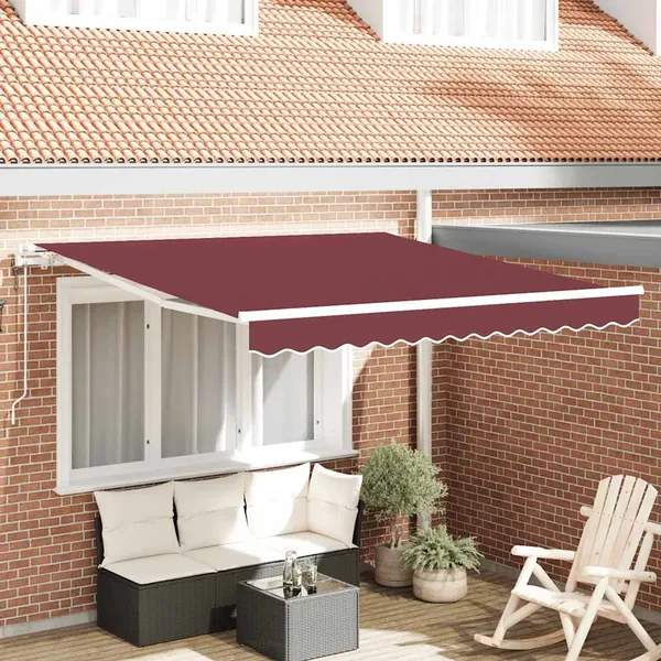 Auvent rétractable automatique bordeaux 300x250 cm
