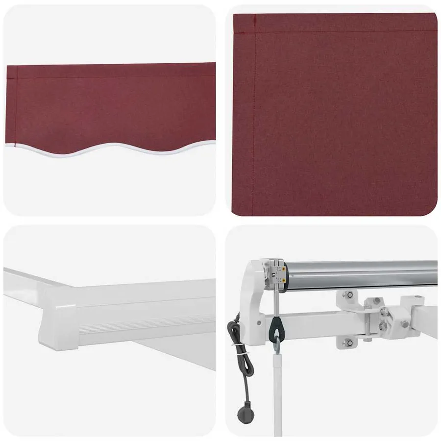 Auvent rétractable automatique bordeaux 300x250 cm - 10