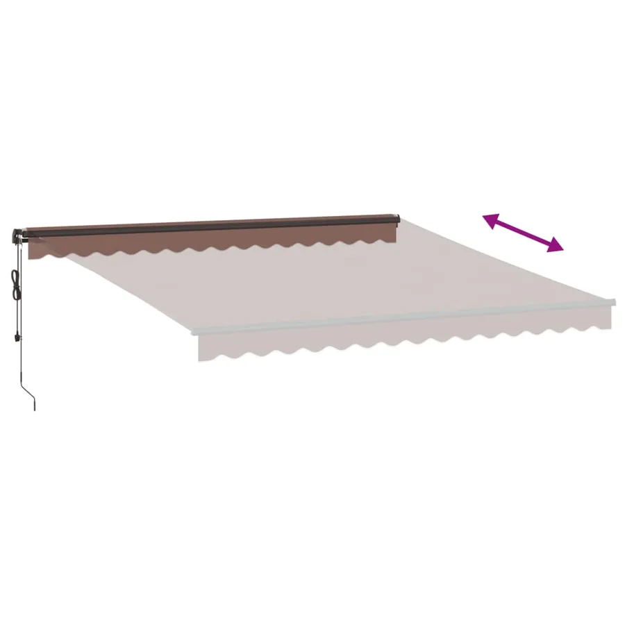Auvent rétractable automatique avec LED marron 400x350 cm - 11