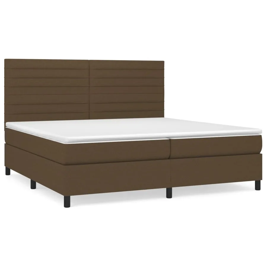 Sommier à lattes de lit avec matelas Marron foncé 200x200 cm - 2