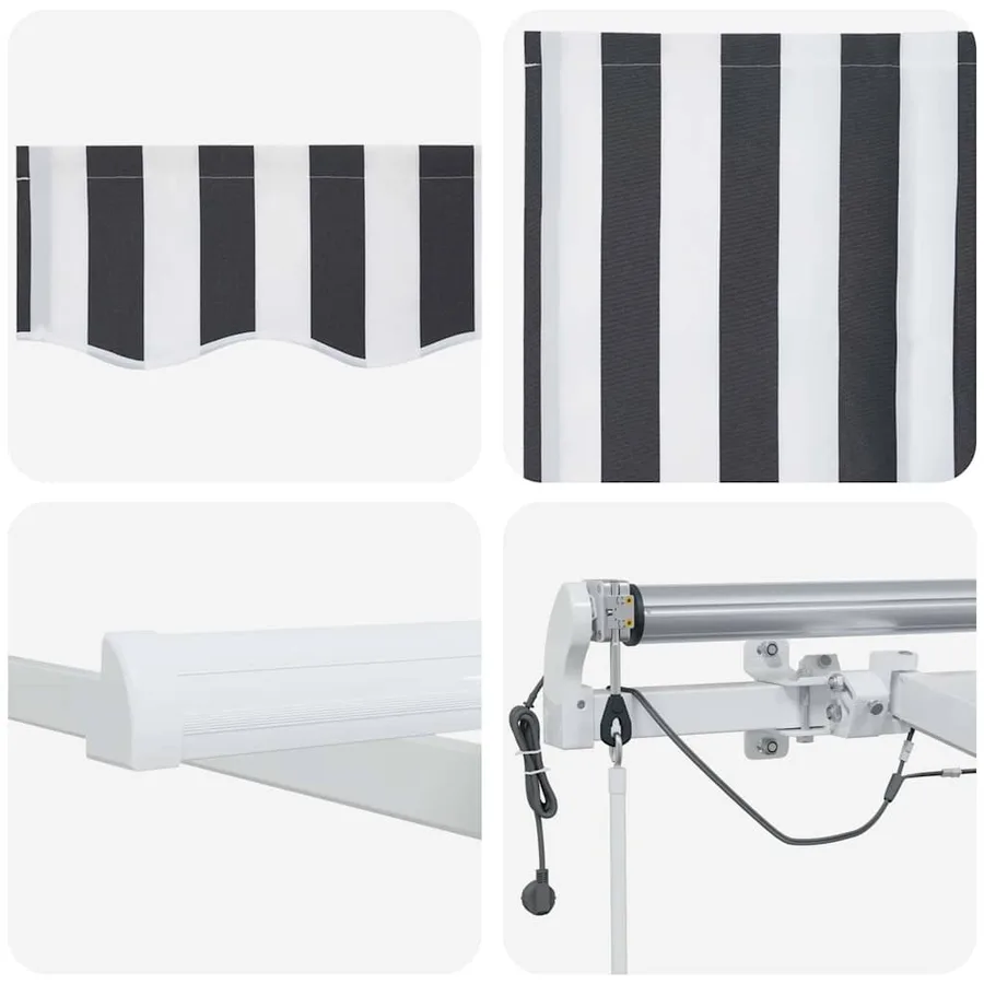 Auvent rétractable automatique avec LED anthracite et blanc - 11