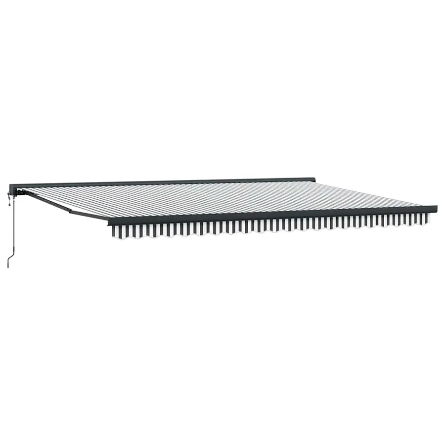 Auvent rétractable anthracite et blanc 5x3 m tissu et aluminium - 2