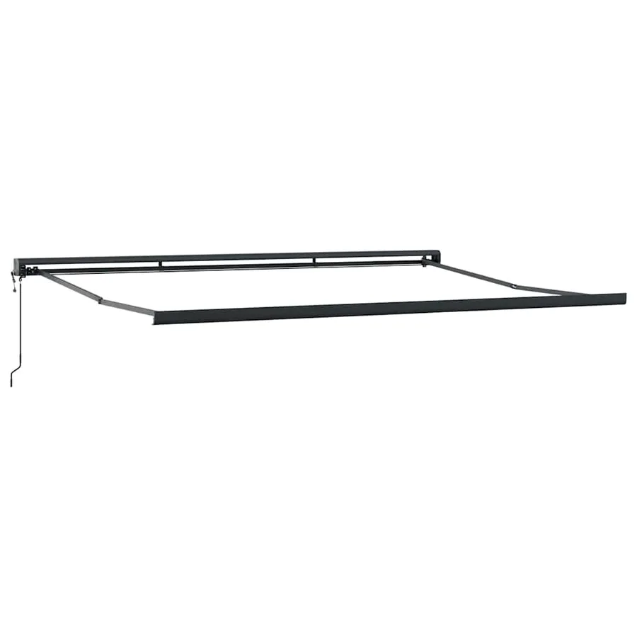 Auvent rétractable anthracite et blanc 5x3 m tissu et aluminium - 5