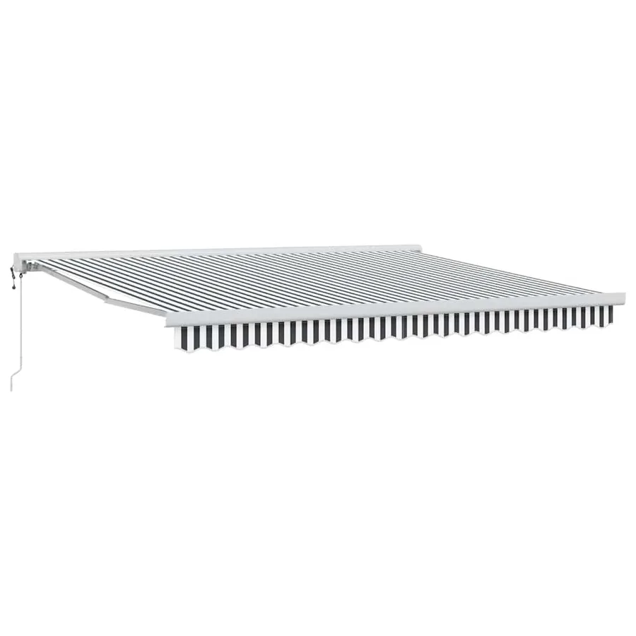 Auvent rétractable anthracite et blanc 4x3 m tissu et aluminium - 2