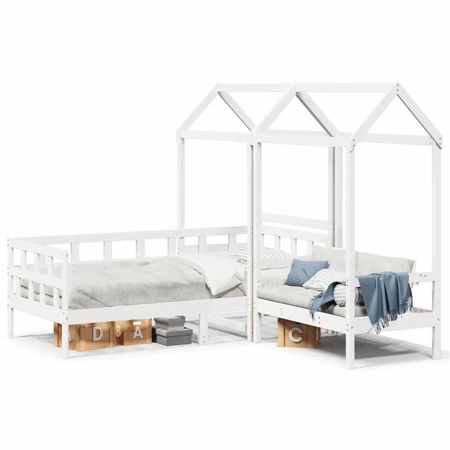 Ensemble de lit de jour avec toit 80x200 cm bois de pin massif - 2