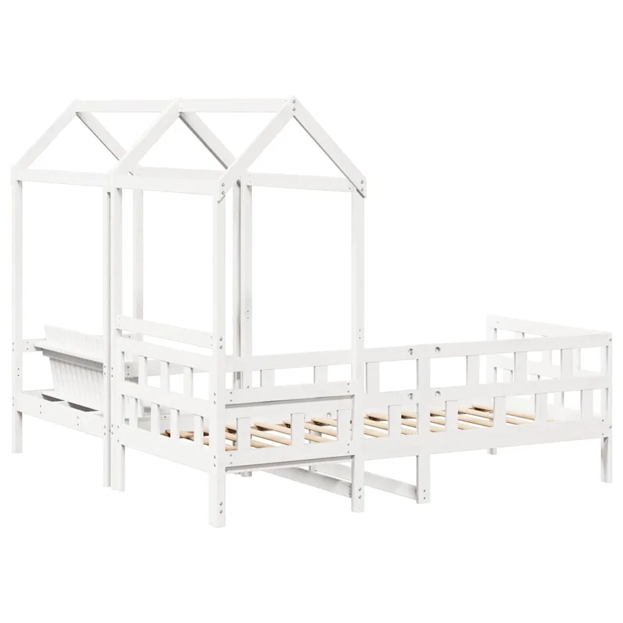 Ensemble de lit de jour avec toit 80x200 cm bois de pin massif - 9